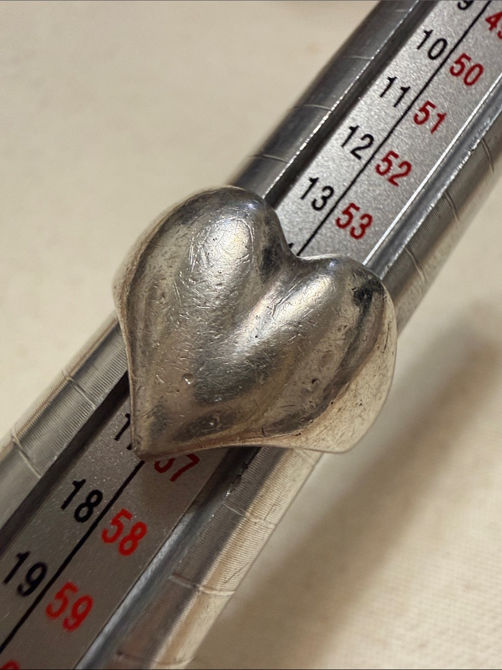 Sterling Silver 925 Heart Dome Ring size 7.25